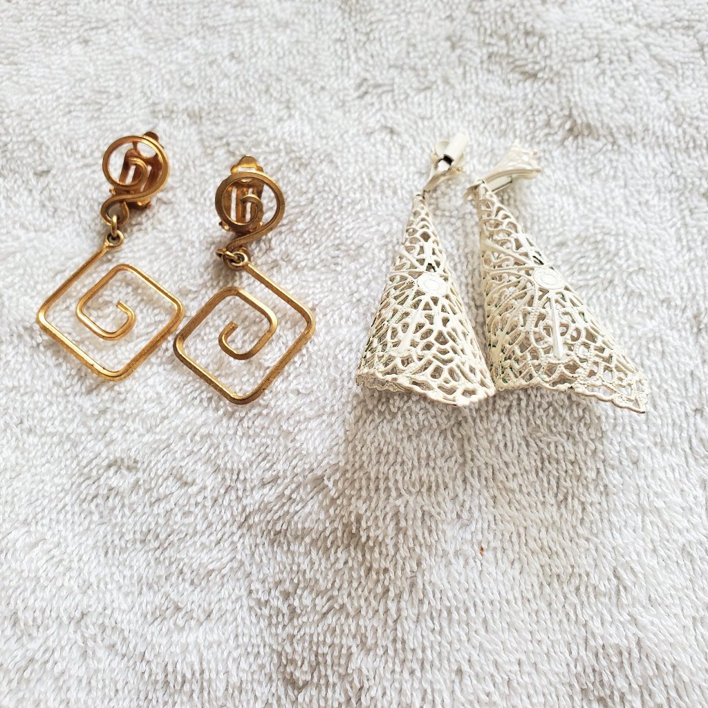 2 Pair Of Clip On Earrings, Items # A-143 ,A-144,
